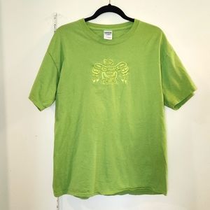 Mens Green T Shirt designed by Tony Hunt Size Lg